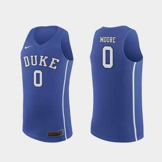 Men Duke Blue Devils Wendell Moore Royal Replica College Basketball Jersey